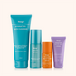 Set of skincare products including a cleanser, cream, water, and serum on a white background with 'Skin Repair Set' text.